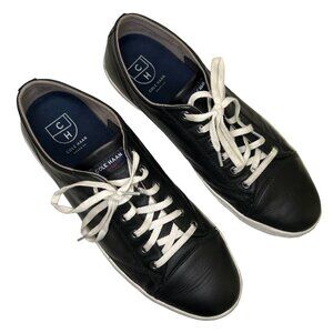 Cole Haan Grand OS Crosscourt II Black Leather Sneakers Mens Size 9.5